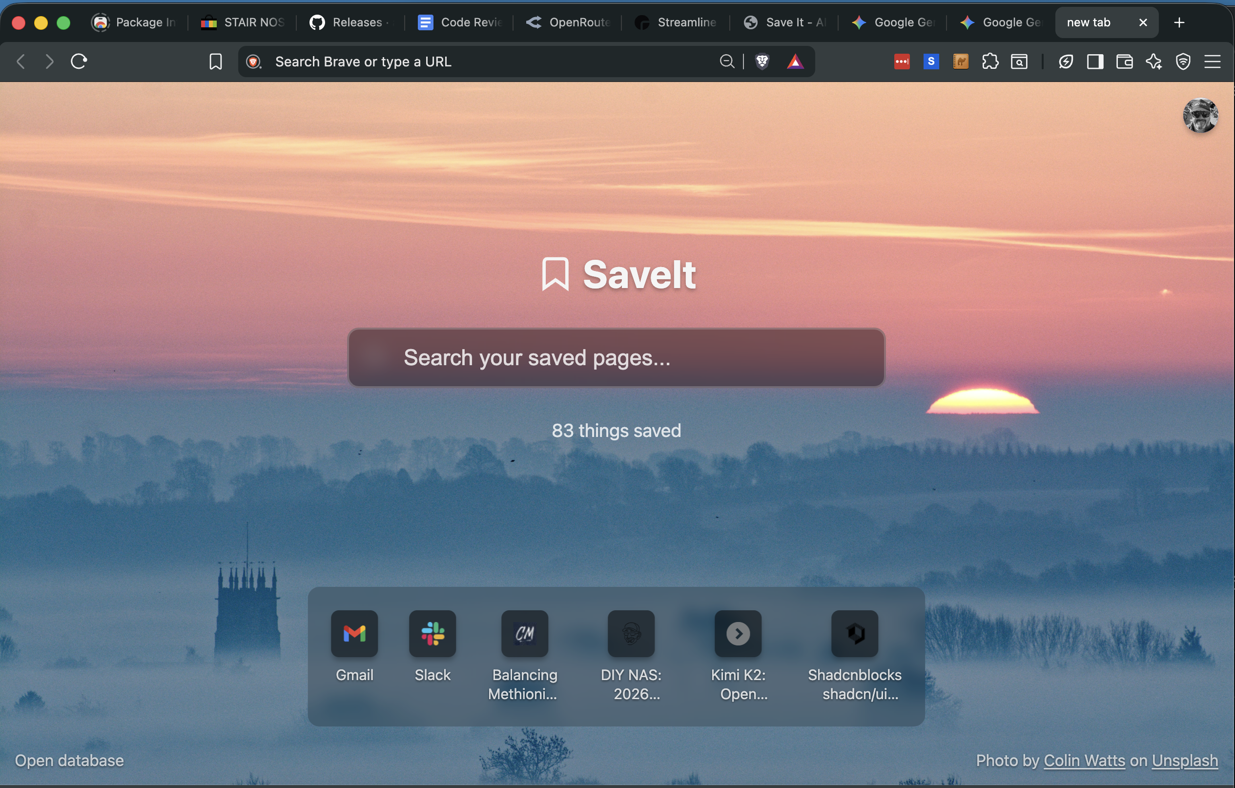 Split screen showing chaotic browser tabs crossed out on left, clean new tab interface on right